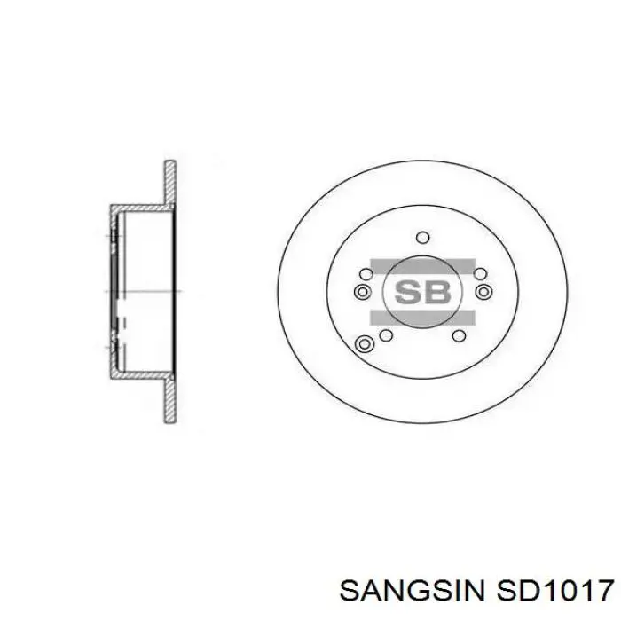 SD1017 Sangsin disco de freno trasero