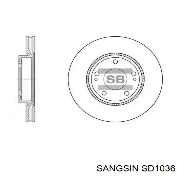 SD1036 Sangsin freno de disco delantero