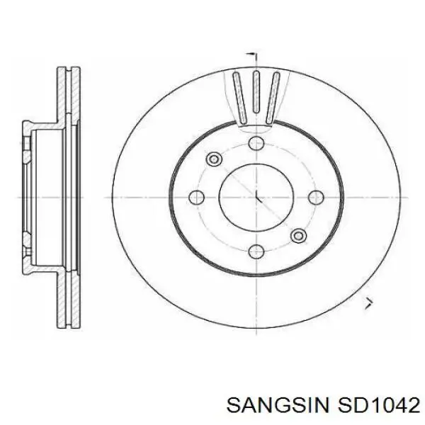 SD1042 Sangsin freno de disco delantero