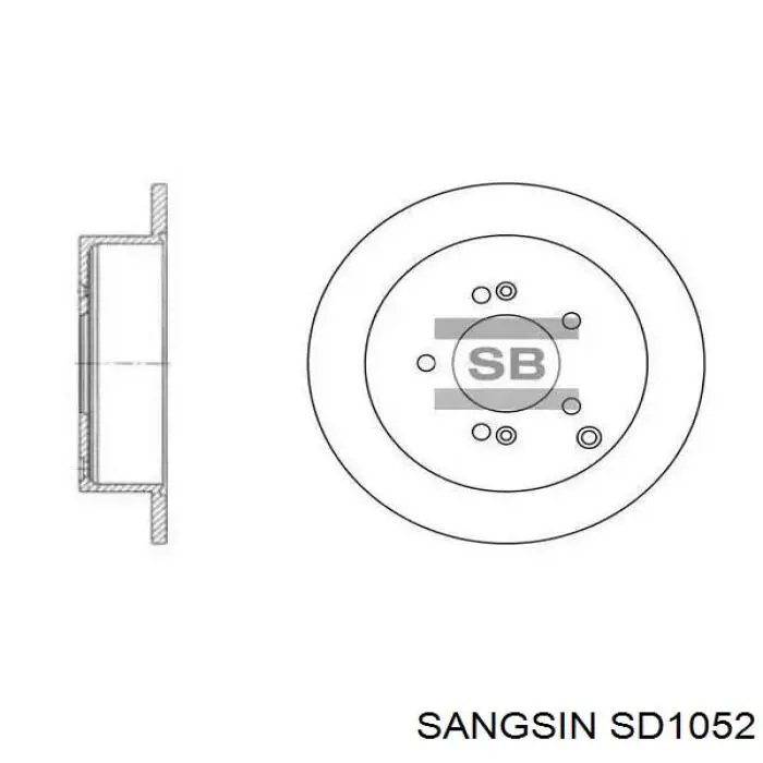 SD1052 Sangsin disco de freno trasero