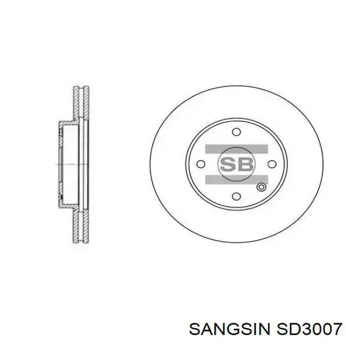 SD3007 Sangsin freno de disco delantero