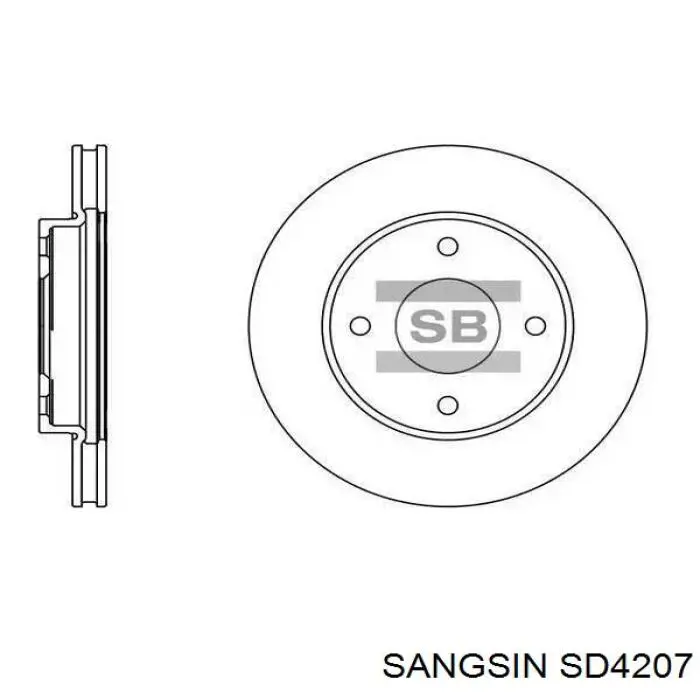 SD4207 Sangsin freno de disco delantero