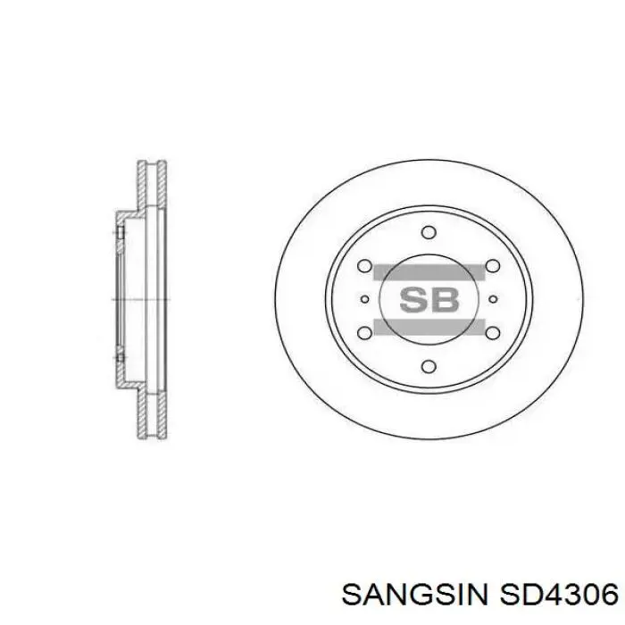 SD4306 Sangsin freno de disco delantero