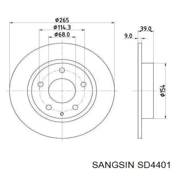 SD4401 Sangsin freno de disco delantero