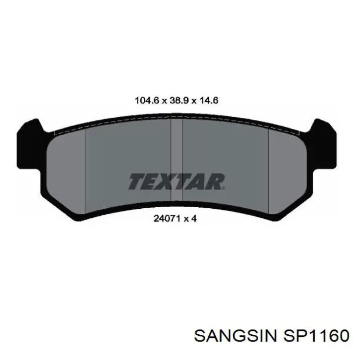 SP1160 Sangsin pastillas de freno traseras