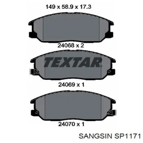 SP1171 Sangsin pastillas de freno delanteras