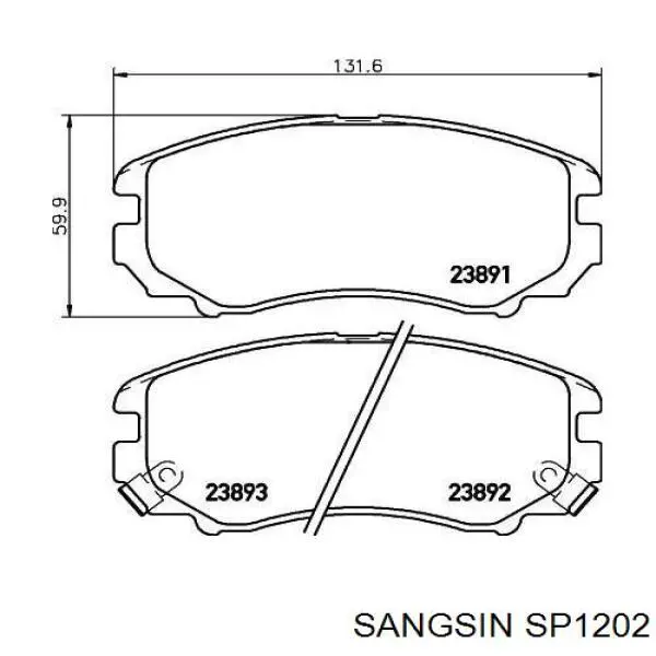 SP1202 Sangsin pastillas de freno delanteras