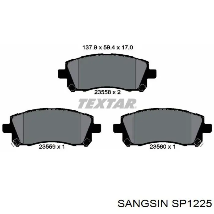 SP1225 Sangsin pastillas de freno delanteras