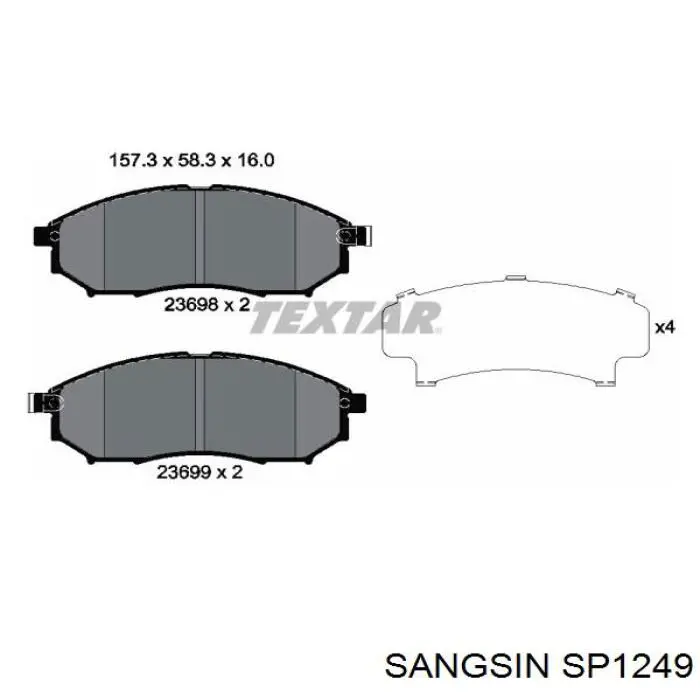 SP1249 Sangsin pastillas de freno delanteras