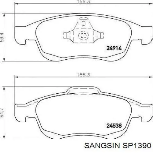 SP1390 Sangsin pastillas de freno delanteras