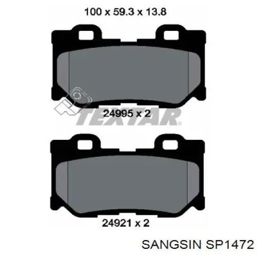 SP1472 Sangsin pastillas de freno traseras