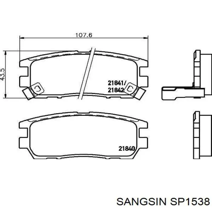 SP1538 Sangsin pastillas de freno traseras