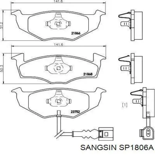 SP1806A Sangsin pastillas de freno delanteras