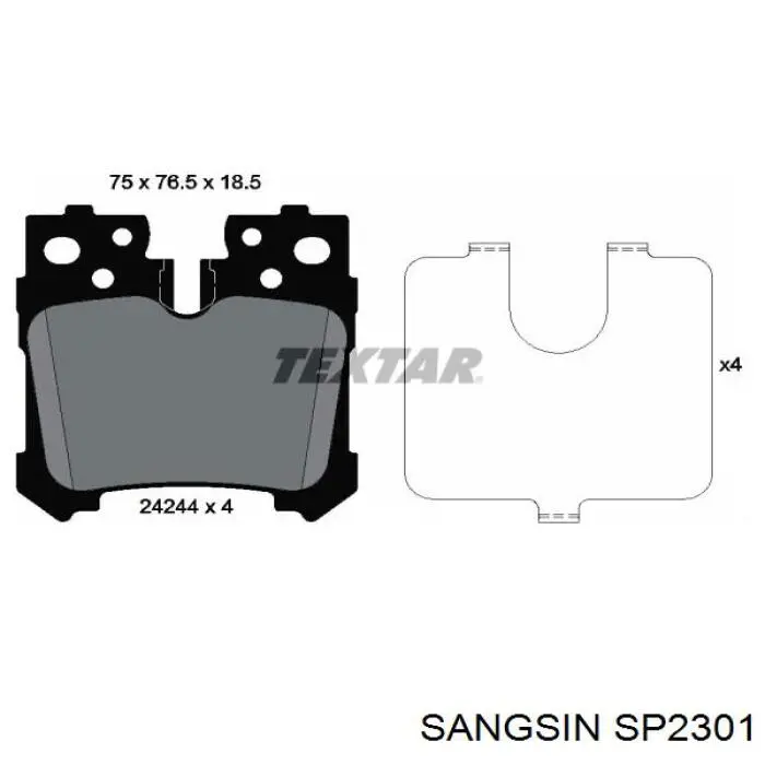 SP2301 Sangsin pastillas de freno traseras