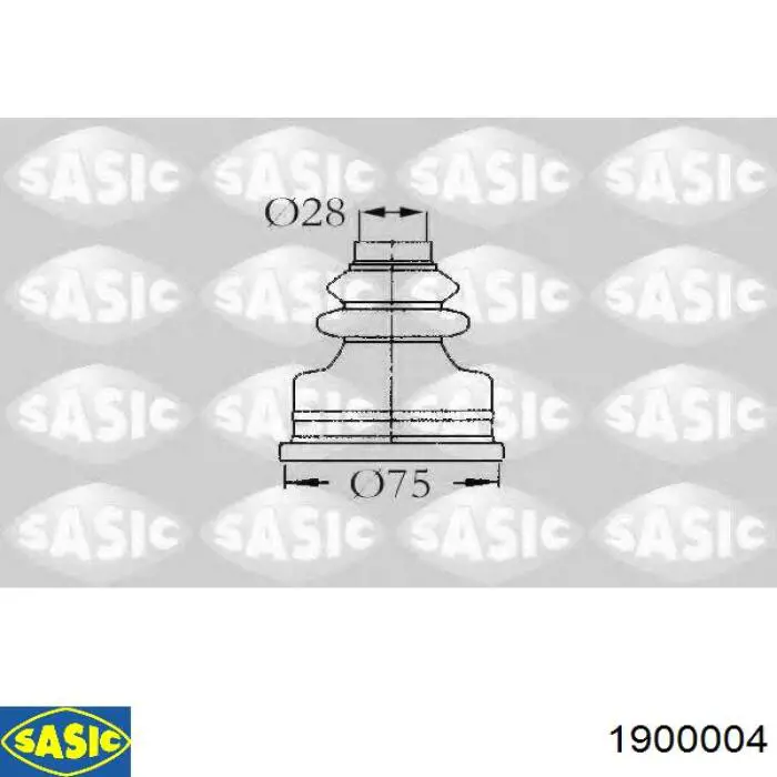 1900004 Sasic fuelle, árbol de transmisión delantero exterior