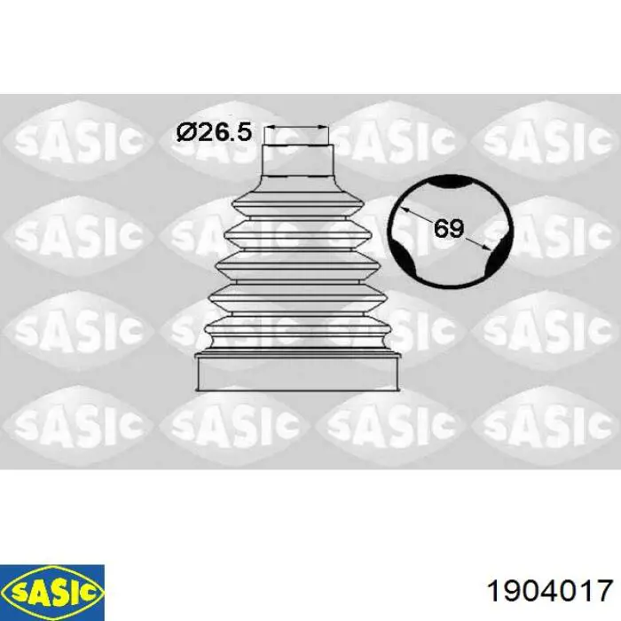 1904017 Sasic fuelle, árbol de transmisión delantero interior