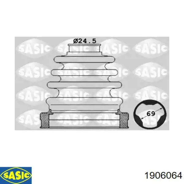 1906064 Sasic fuelle, árbol de transmisión delantero interior