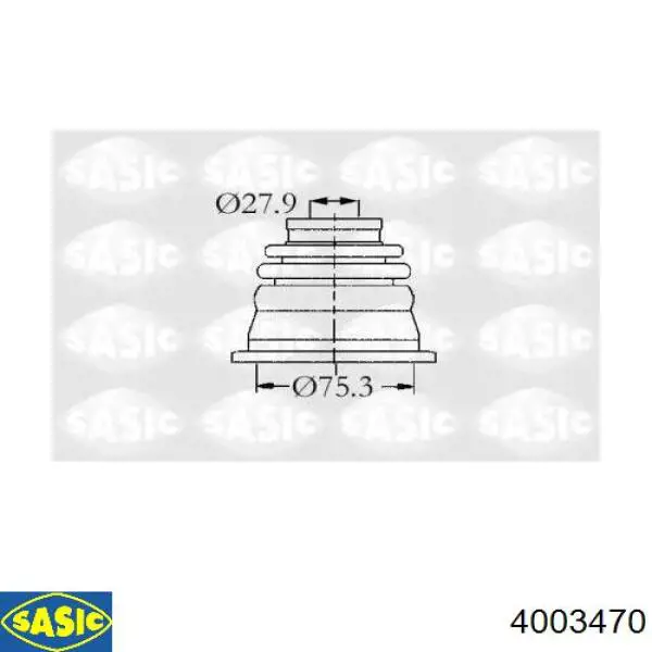 4003470 Sasic fuelle, árbol de transmisión delantero interior izquierdo