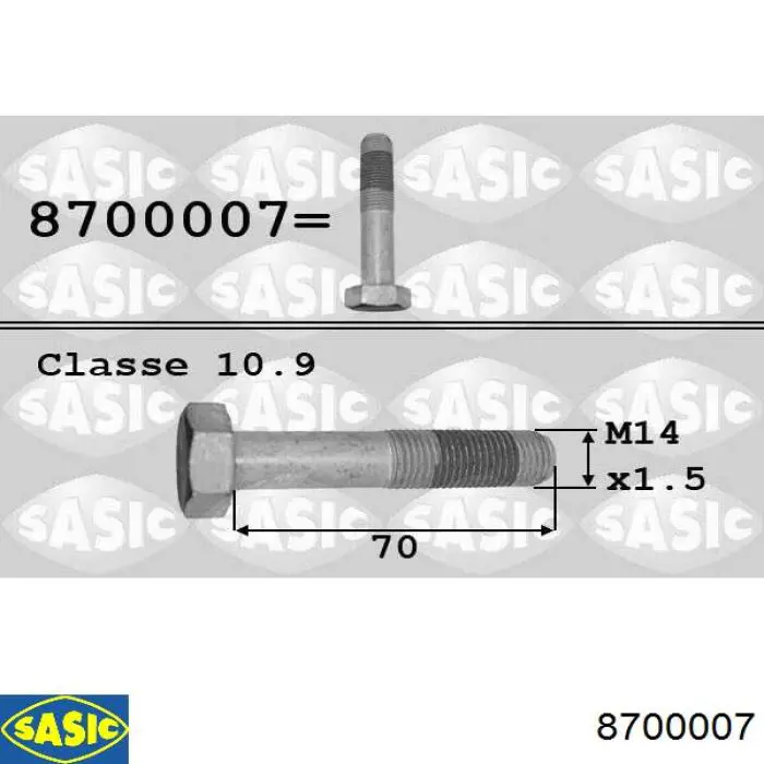 8700007 Sasic perno de la polea del cigüeñal