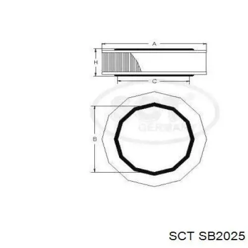 SB2025 SCT filtro de aire