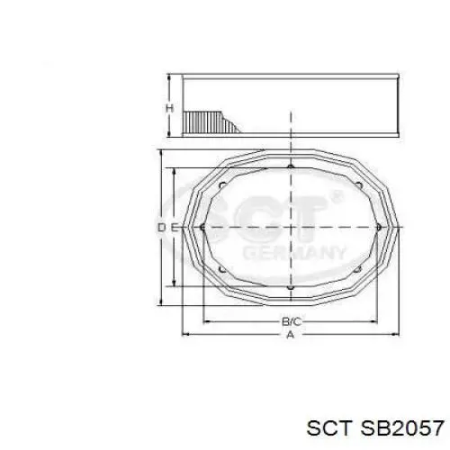 SB2057 SCT filtro de aire