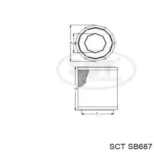 SB 687 SCT filtro de aire