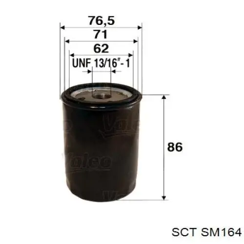 SM164 SCT filtro de aceite