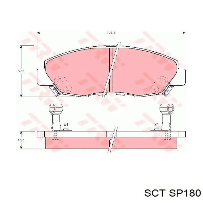 SP180 SCT pastillas de freno delanteras