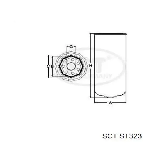 ST323 SCT filtro combustible