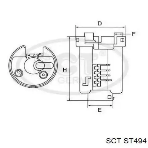 ST494 SCT filtro combustible