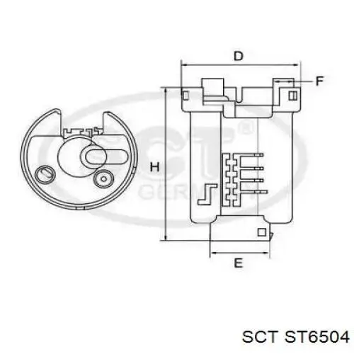 ST6504 SCT filtro combustible