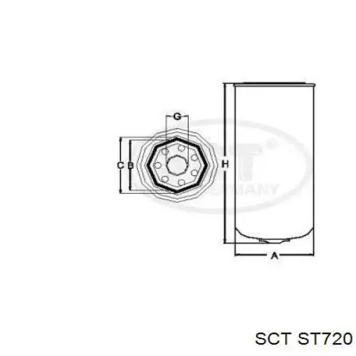 ST720 SCT filtro combustible