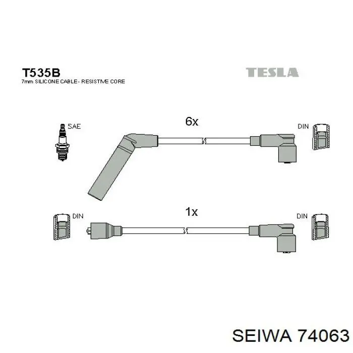 74063 Seiwa juego de cables de encendido