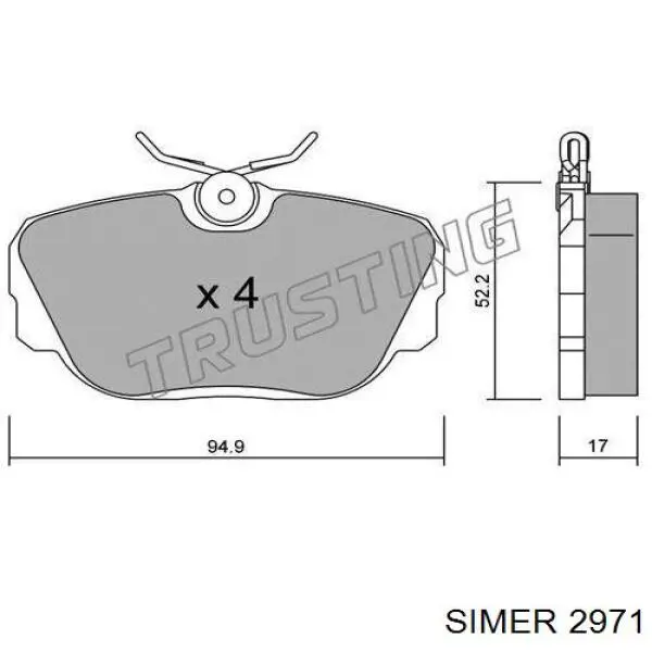 2971 Simer pastillas de freno delanteras