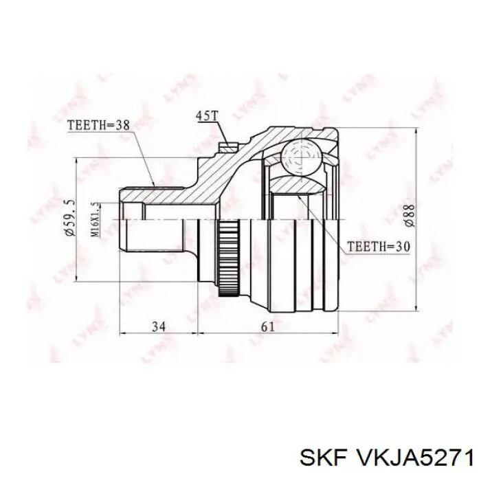 VKJA 5271 SKF junta homocinética exterior delantera