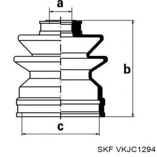 VKJC1294 SKF árbol de transmisión delantero derecho