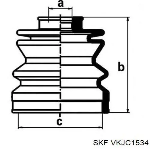 VKJC 1534 SKF árbol de transmisión delantero izquierdo