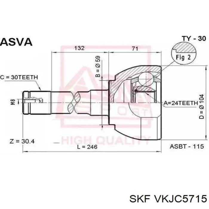 VKJC 5715 SKF árbol de transmisión delantero izquierdo