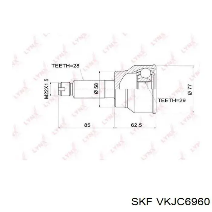 VKJC6960 SKF árbol de transmisión delantero izquierdo