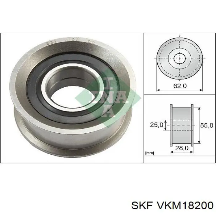 VKM18200 SKF rodillo, cadena de distribución