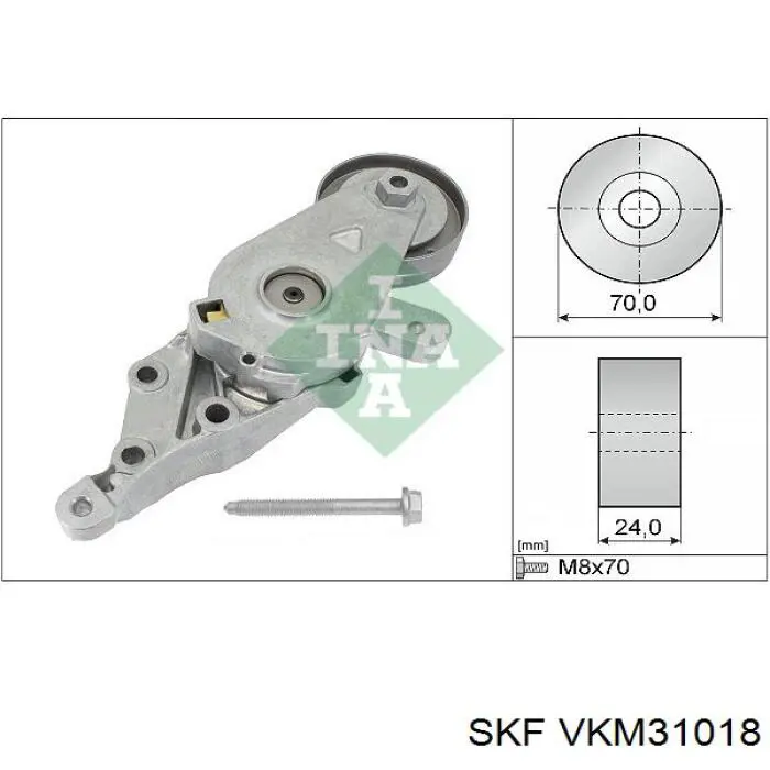 VKM 31018 SKF tensor de correa, correa poli v