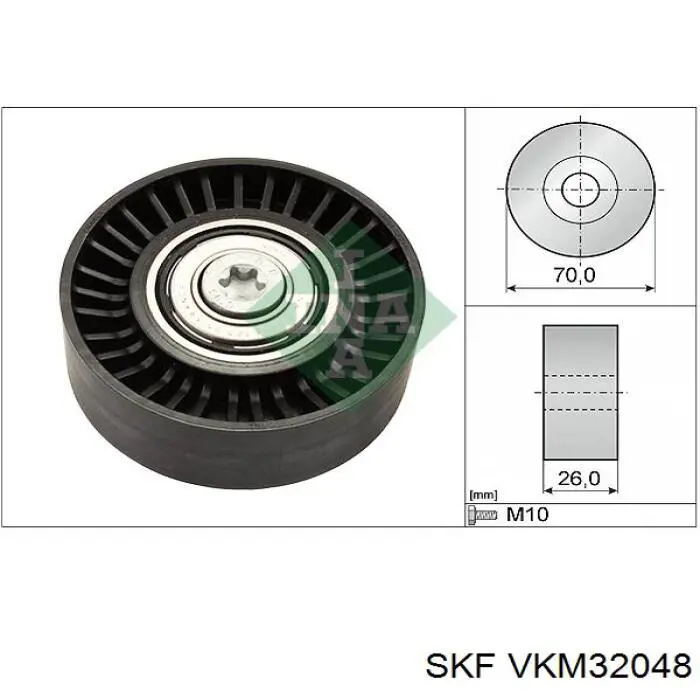 VKM 32048 SKF polea inversión / guía, correa poli v