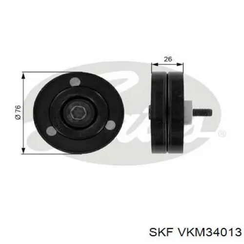 VKM34013 SKF rodillo, correa trapecial poli v