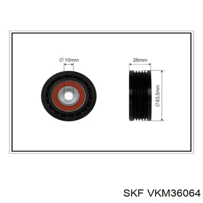 VKM 36064 SKF rodillo, correa trapecial poli v