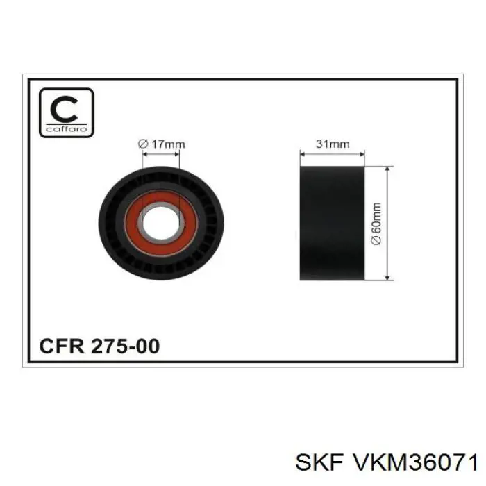 VKM36071 SKF tensor de correa, correa poli v