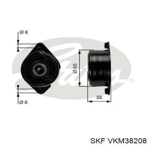 VKM38208 SKF tensor de correa, correa poli v