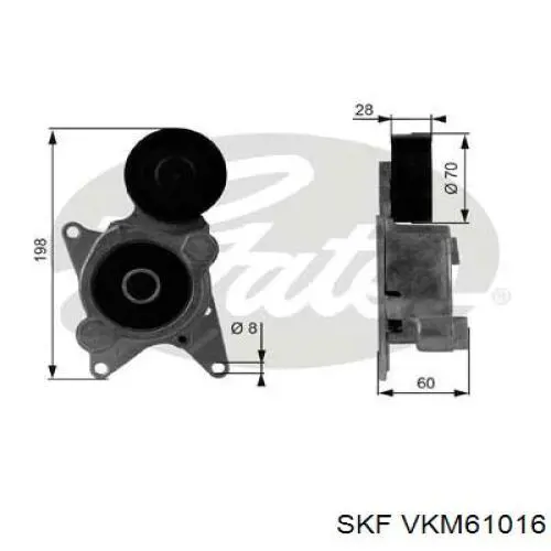 VKM 61016 SKF rodillo, correa trapecial poli v