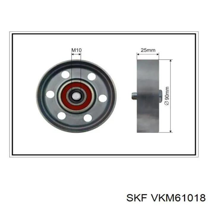 VKM 61018 SKF rodillo, correa trapecial poli v