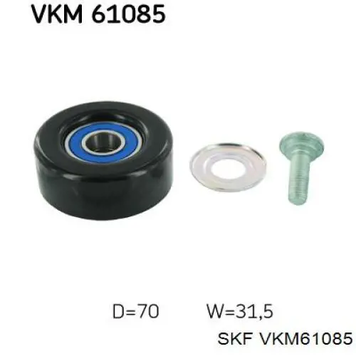 VKM 61085 SKF rodillo, correa trapecial poli v