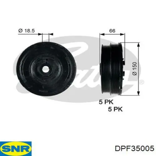 DPF35005 SNR polea, cigüeñal